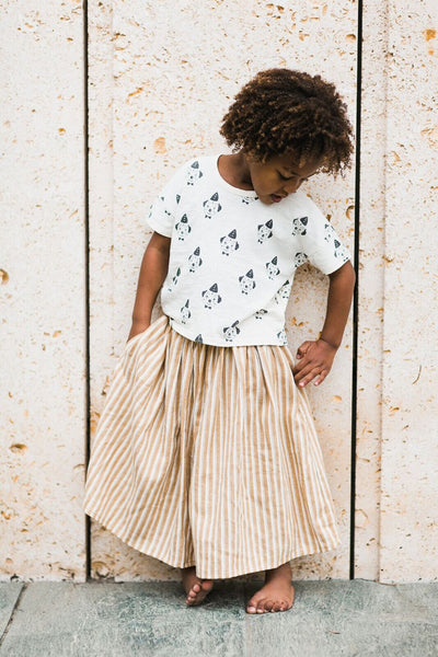 RYLEE + CRU PINSTRIPE MAXI SKIRT / MUSTARD