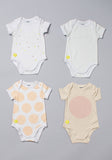 Dott Baby Girl Short Sleeve 4pc Onesie Set