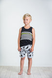 Joah Love Ash Black Neal Triangle Print Shorts