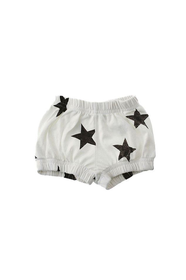 Nununu Unisex Star Yoga Shorts White/Black