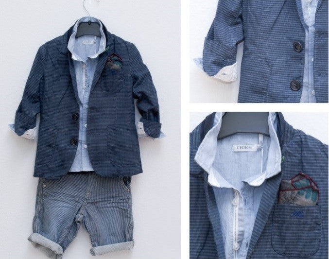 Ikks Blue Grey Jacket - Gemgem  - 1