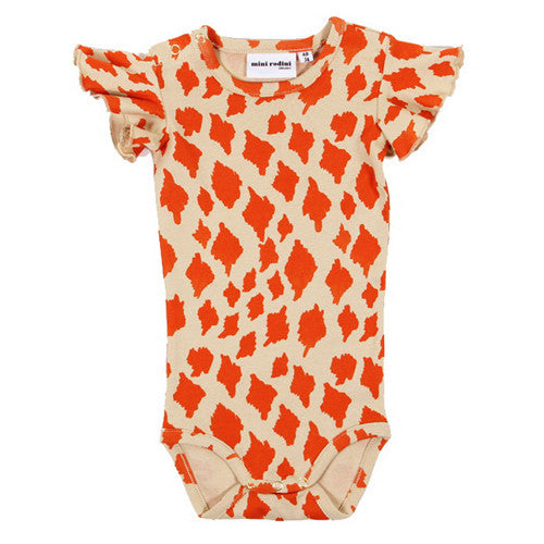 Mini Rodini Wing Body Giraffe onesie - beige/orange - Gemgem  - 1