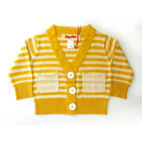 [Siaomimi] Stripe cardigan - marigold/cream - Gemgem  - 1