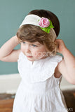 Snugars Strawberry and Cream Petite Rose headband - Gemgem - 1