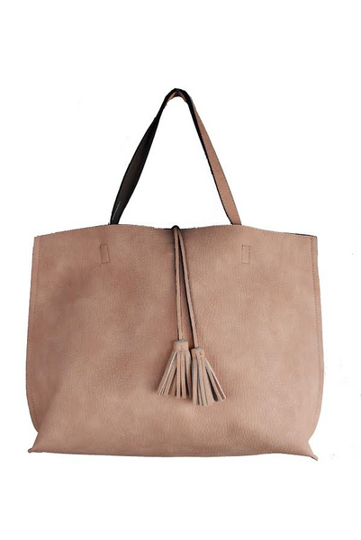 Street Level Reversible Tote Pink/Taupe