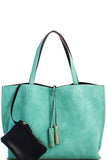 Street Level Reversible Tote Mint/Navy