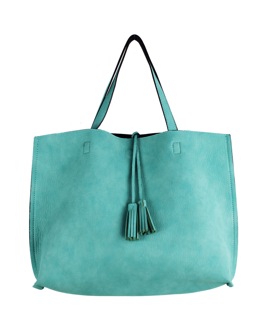 Street Level Reversible Tote Mint/Navy