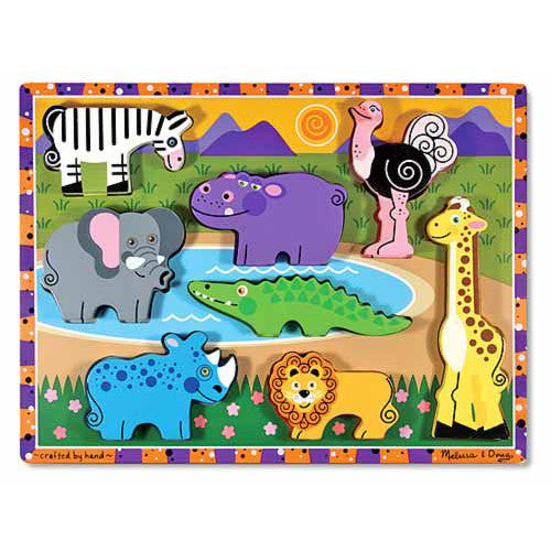 [Melissa & Doug] Safari Chunky Puzzle - Gemgem  - 1
