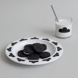 Buddy + Bear Happy Clouds   Plastic Plate (Black)