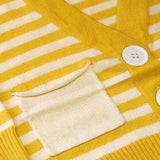 [Siaomimi] Stripe cardigan - marigold/cream - Gemgem  - 2