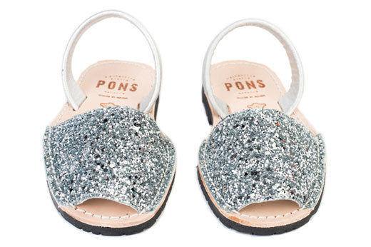 Avarcas Pons Classic Style Kids Glitter Silver