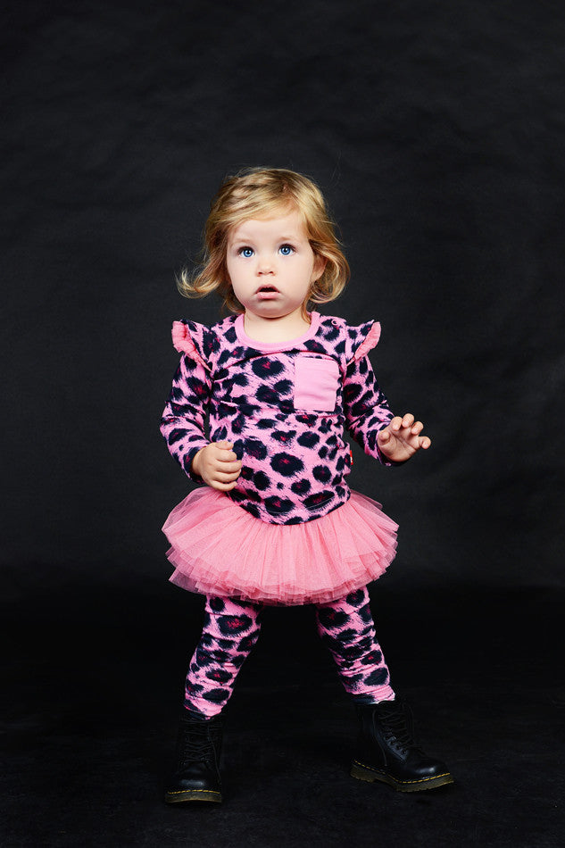 Rock Your Baby Pink Leopard Baby Circus Tights - Gemgem  - 1