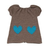 [Oeuf] Heart Dress - brown/turquoise - Gemgem  - 1