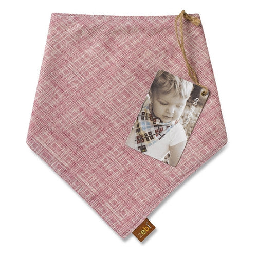[Zebi Baby] Pink Crosshatch Kerchief Bib - Gemgem  - 1