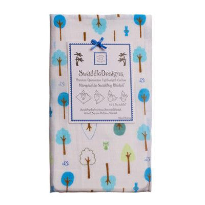 [Swaddle Design] Marquisette Swaddling Blanket - True Blue Cute & Wild - Gemgem