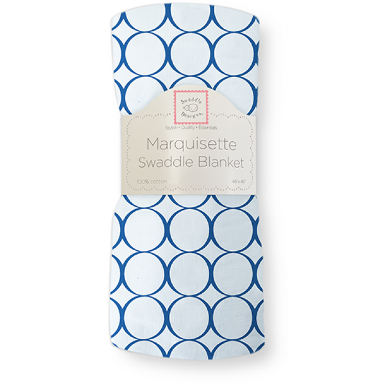 [Swaddle Designs] Marquisette Swaddle Blanket- Jewel Mod Circles True Blue