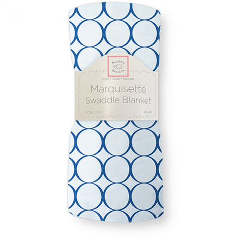 [Swaddle Designs] Marquisette Swaddle Blanket- Jewel Mod Circles True Blue