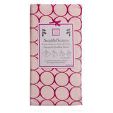 [Swaddle Design] Marquisette Swaddling Blanket - Pastel Pink with Very Berry Mod Circles - Gemgem