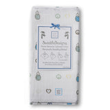 [Swaddle Design] Marquisette Swaddling Blanket - True Blue Peace Love - Gemgem