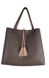Street Level Reversible Tote Pink/Taupe