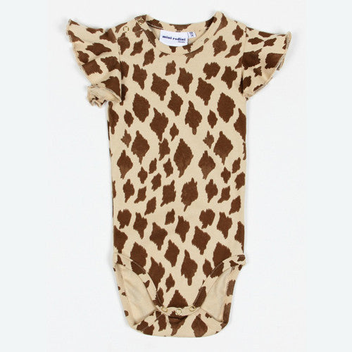 [Mini Rodini] Wing Body Giraffe onesie - beige/brown - Gemgem  - 1