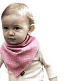 [Zebi Baby] Pink Crosshatch Kerchief Bib - Gemgem  - 2